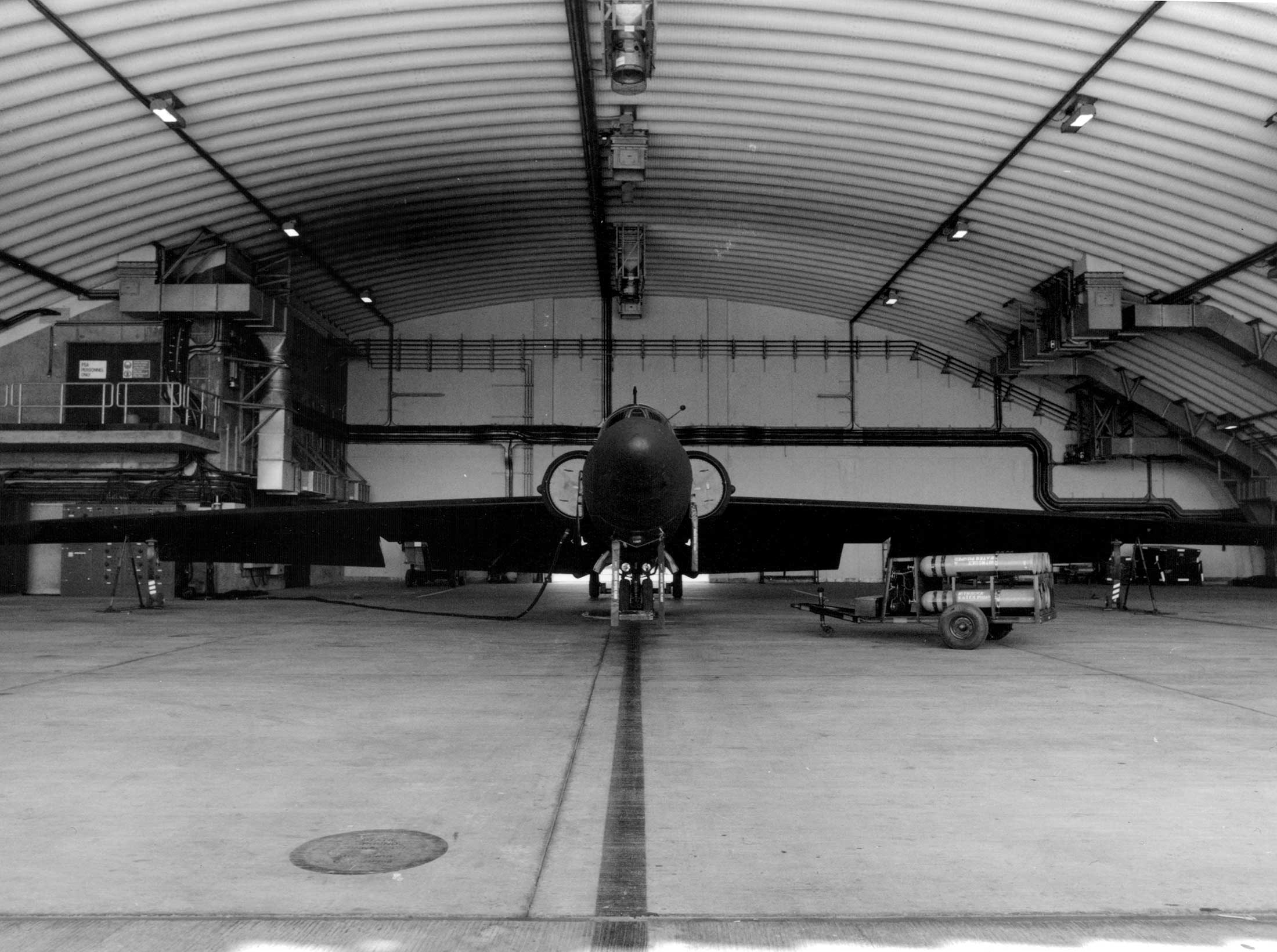 U2 Plane in hanger at Alconbury Weald