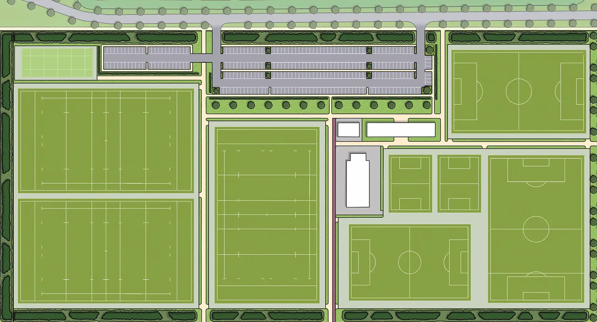 Potential layout of sports pitches