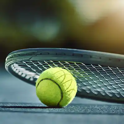 Tennis racket and ball